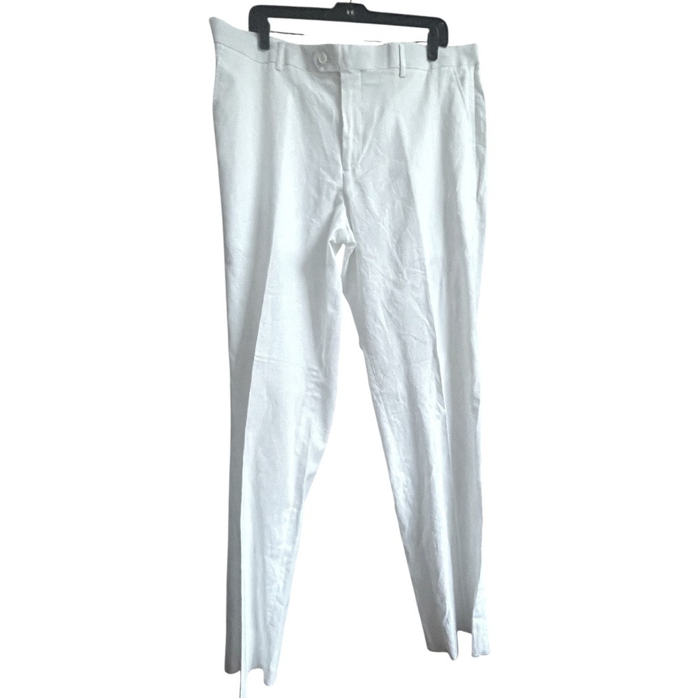 Lorenzo Bruno Italian‎ Made White  Linen Dress Pants 40 NWT